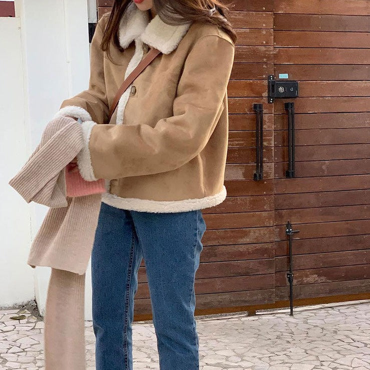ボアスエードジャケット♡小顔効果で大人可愛い S1026