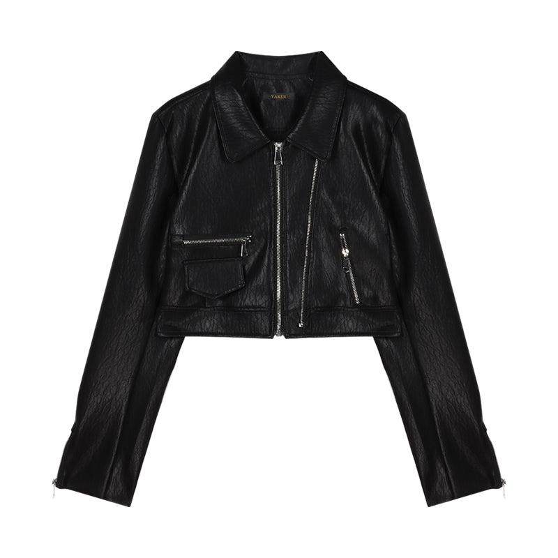 フェイクレザーライダース ベーシックジャケット♡ S1264