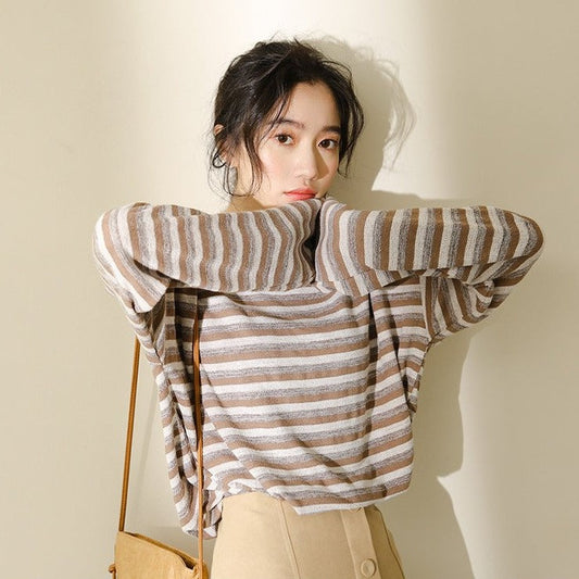 ボーダーオーバーTシャツ♡ゆるふわ着心地 S2637