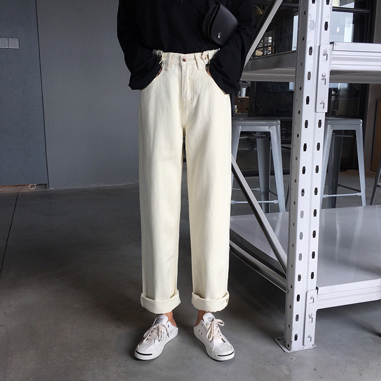 レトロなハイウエストデニムパンツ S2832