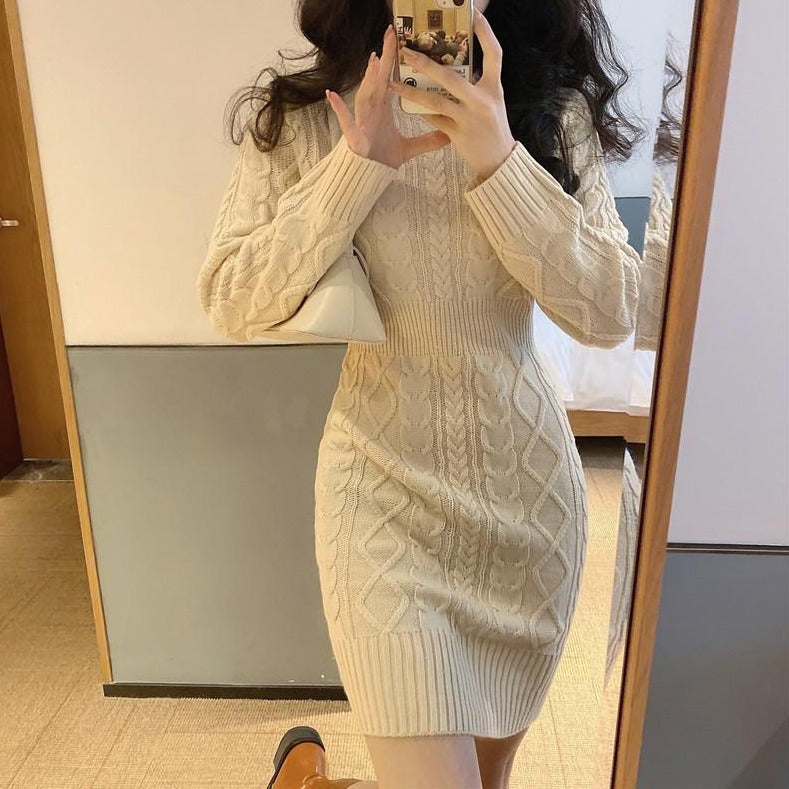 ケーブル編みニットミニワンピースでスタイルアップ♡ S1091