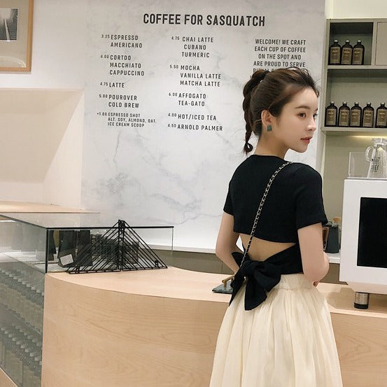 バックリボンTシャツ♡大人可愛いデザイン S1547
