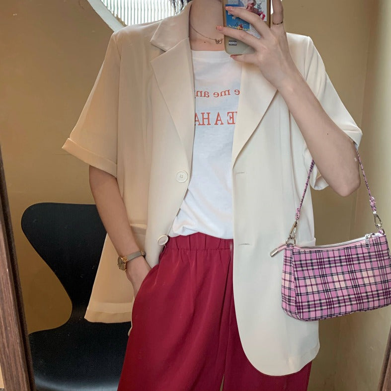 7色展開の半袖シングルジャケット♡ S1640