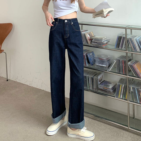 ストレートデニムパンツ シンプルで着回し抜群 S2602