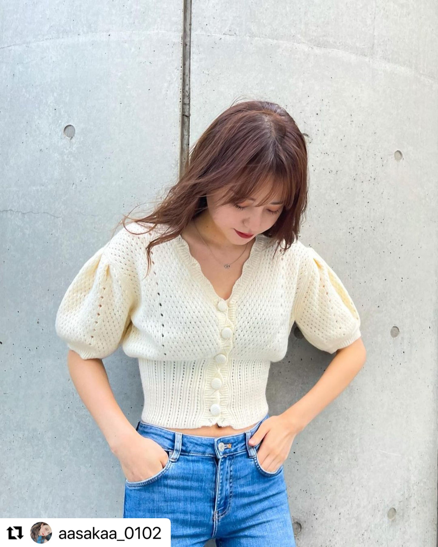 パフスリーブのカーディガン♡ショート丈で可愛く着こなせる S1602